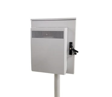 IP-rated pole-mount outdoor baseband enclosure for cell tower infrastructure