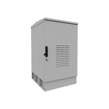 20U outdoor telecom enclosure with dual-wall insulation and IP55 protection