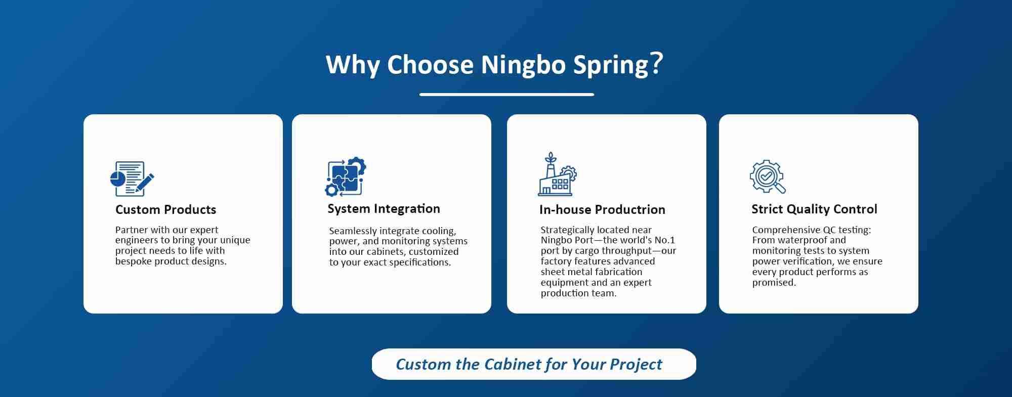Why choose Ningbo Spring for custom cabinets with system integration and in-house production