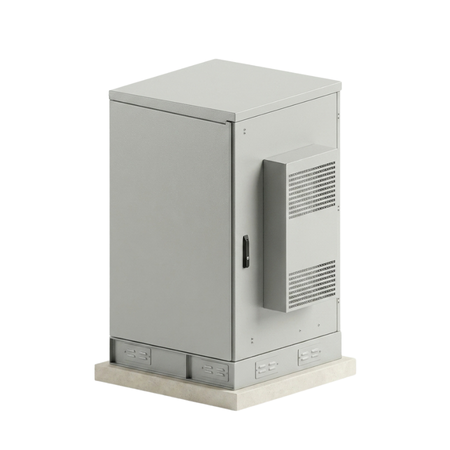 27U IP55 waterproof outdoor telecom enclosure cabinet with integrated heat dissipation air vent, metal outdoor equipment cabinet for communication power supply system